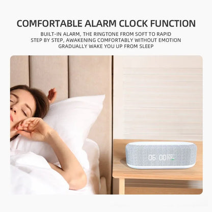 Wireless Charger Alarm Clock Time LED Light Thermometer Earphone Phone Charger 15W Fast Charging Dock Station for Iphone Samsung